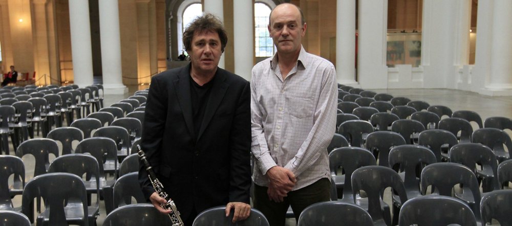 Louis Sclavis (clarinette) et Jacques Bonnaffé – Photo Hervé Leteneur